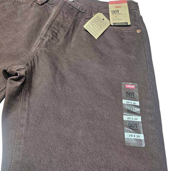 Levi's Women's 501 Original Brown Jeans with Raw Hem NWT 29 x 30 - Picture 4 of 13